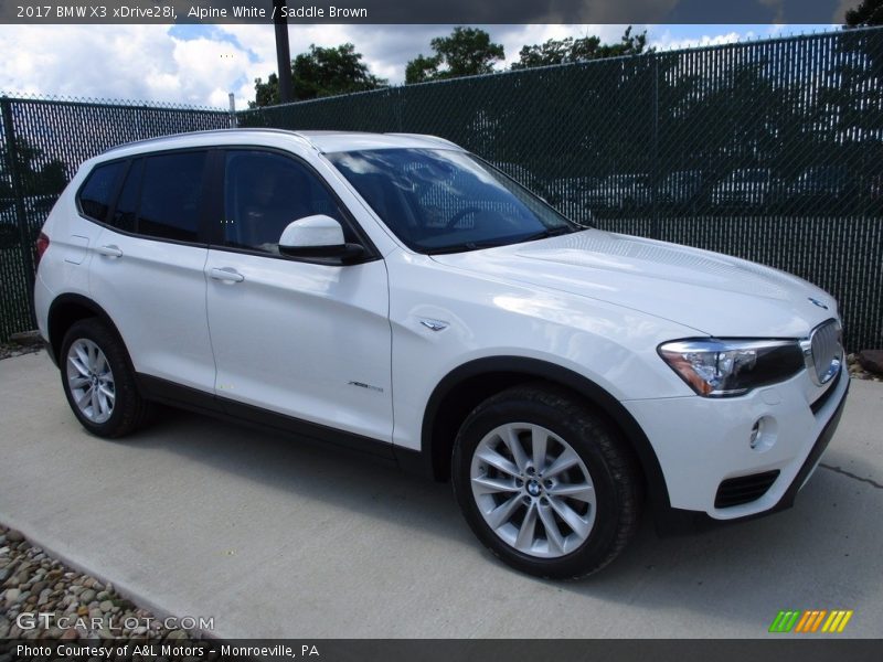 Alpine White / Saddle Brown 2017 BMW X3 xDrive28i