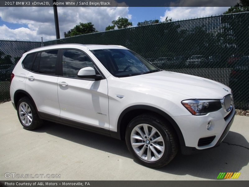 Alpine White / Sand Beige/Black 2017 BMW X3 xDrive28i