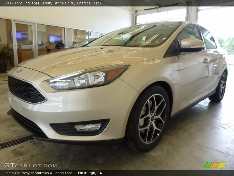 White Gold / Charcoal Black 2017 Ford Focus SEL Sedan