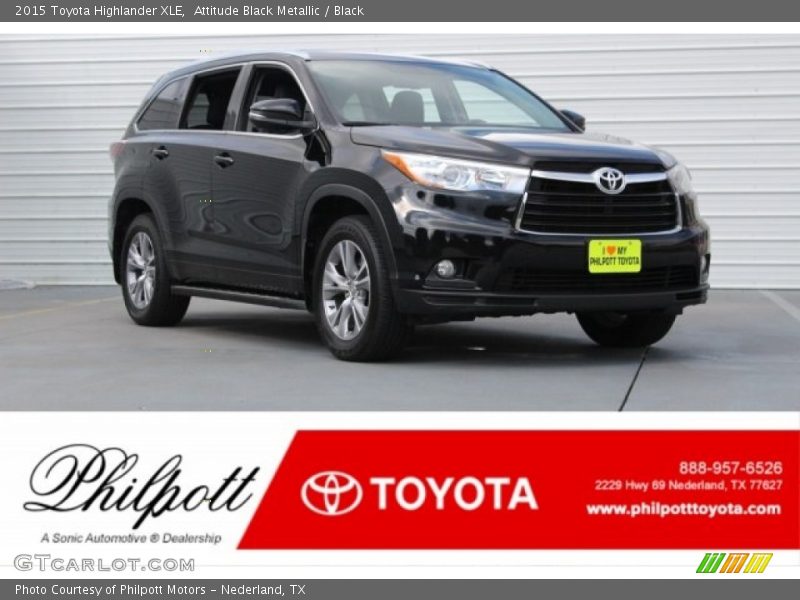 Attitude Black Metallic / Black 2015 Toyota Highlander XLE