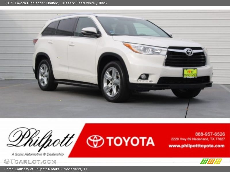 Blizzard Pearl White / Black 2015 Toyota Highlander Limited