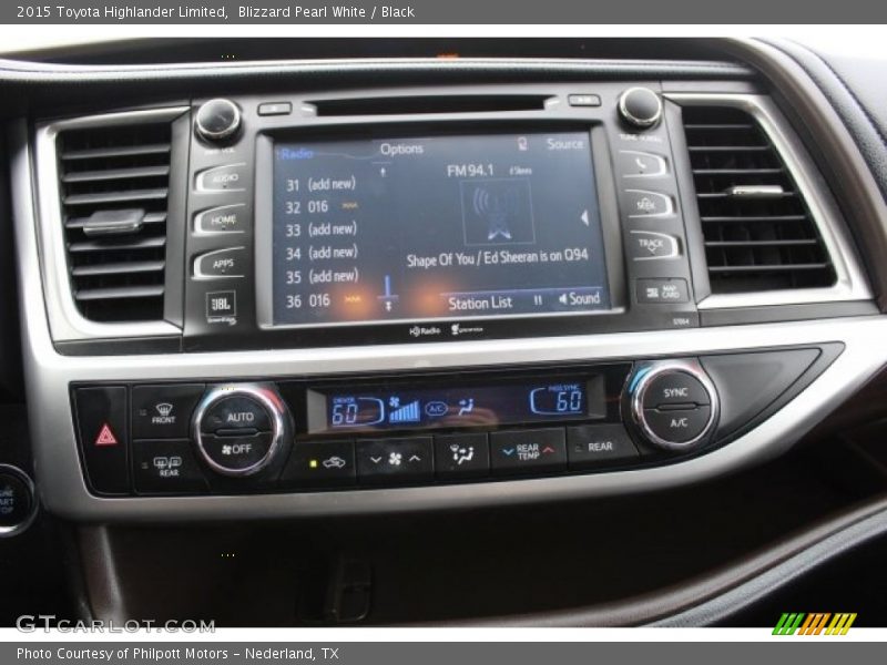 Blizzard Pearl White / Black 2015 Toyota Highlander Limited