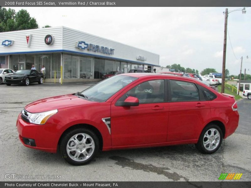 Vermillion Red / Charcoal Black 2008 Ford Focus SES Sedan
