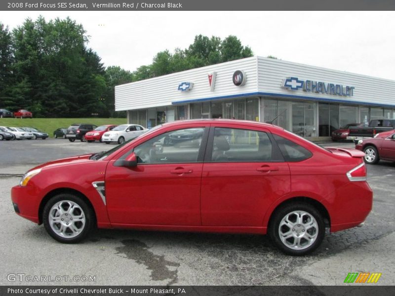 Vermillion Red / Charcoal Black 2008 Ford Focus SES Sedan