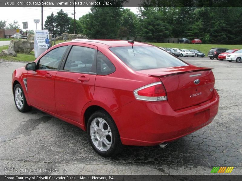 Vermillion Red / Charcoal Black 2008 Ford Focus SES Sedan