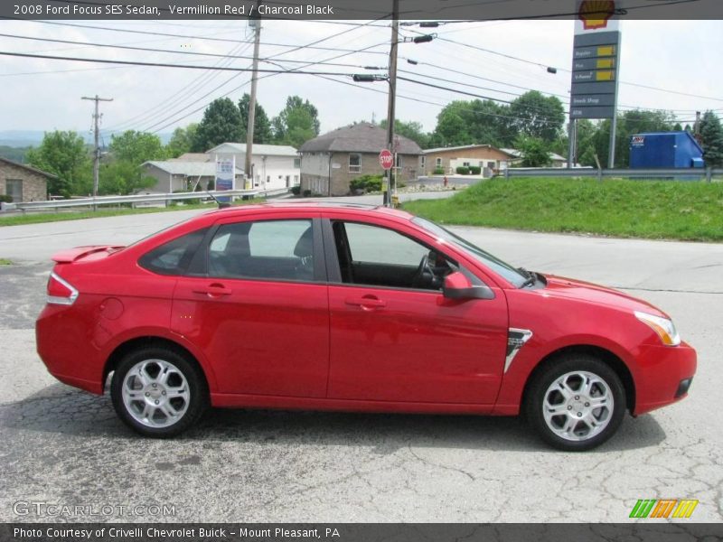 Vermillion Red / Charcoal Black 2008 Ford Focus SES Sedan