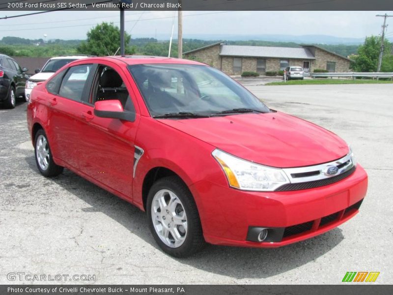 Vermillion Red / Charcoal Black 2008 Ford Focus SES Sedan