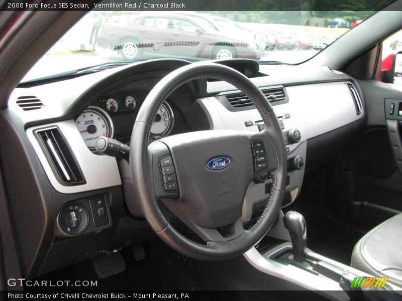 Vermillion Red / Charcoal Black 2008 Ford Focus SES Sedan