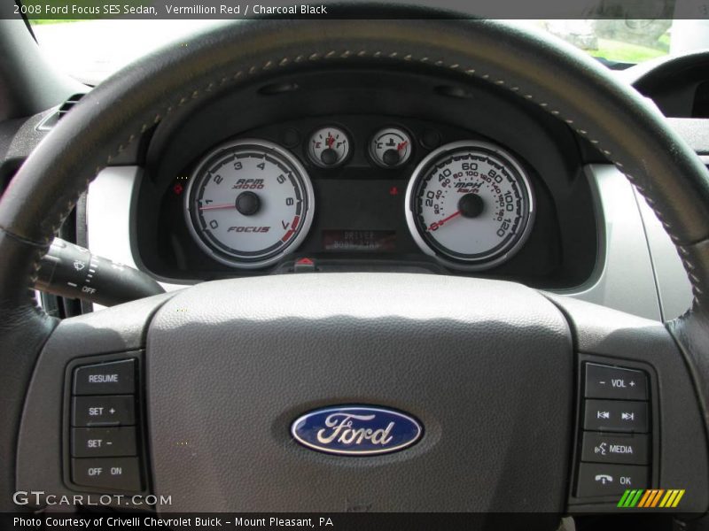 Vermillion Red / Charcoal Black 2008 Ford Focus SES Sedan