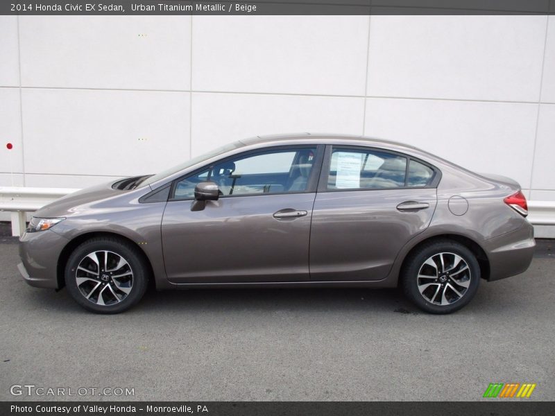 Urban Titanium Metallic / Beige 2014 Honda Civic EX Sedan
