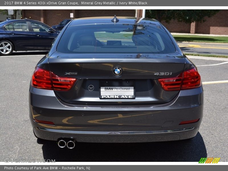 Mineral Grey Metallic / Ivory White/Black 2017 BMW 4 Series 430i xDrive Gran Coupe