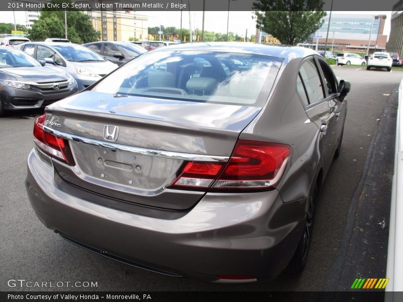 Urban Titanium Metallic / Beige 2014 Honda Civic EX Sedan