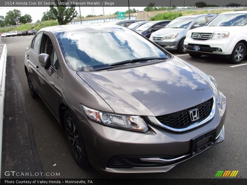 Urban Titanium Metallic / Beige 2014 Honda Civic EX Sedan