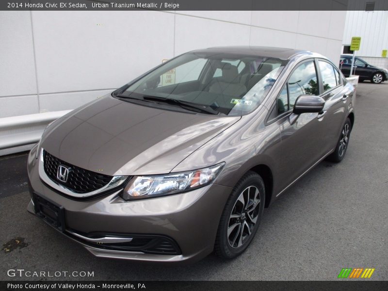 Urban Titanium Metallic / Beige 2014 Honda Civic EX Sedan