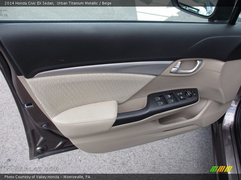 Urban Titanium Metallic / Beige 2014 Honda Civic EX Sedan