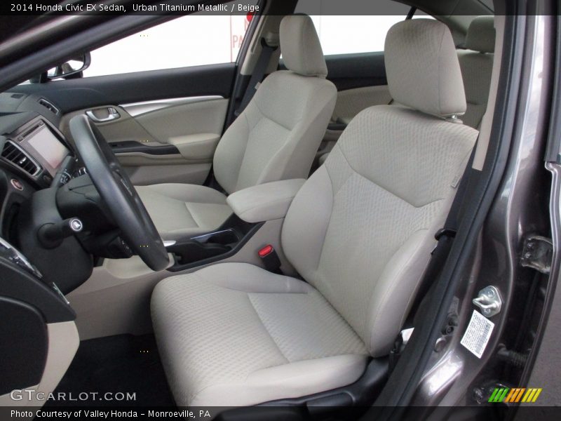 Urban Titanium Metallic / Beige 2014 Honda Civic EX Sedan