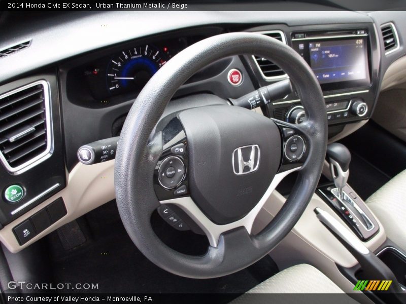 Urban Titanium Metallic / Beige 2014 Honda Civic EX Sedan