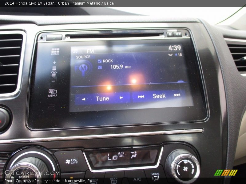 Urban Titanium Metallic / Beige 2014 Honda Civic EX Sedan
