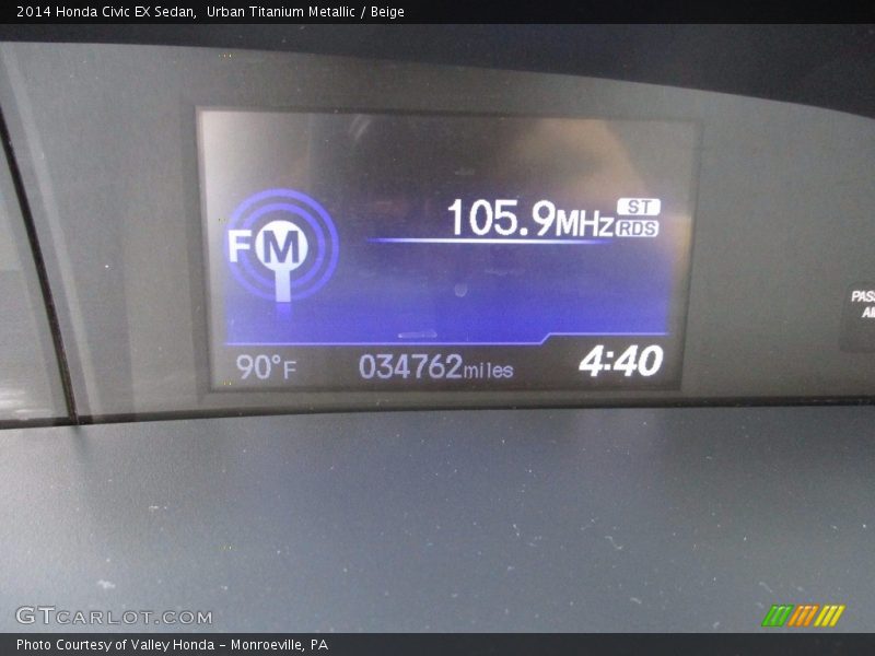 Urban Titanium Metallic / Beige 2014 Honda Civic EX Sedan