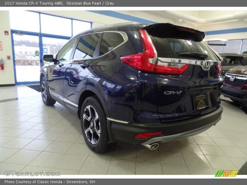 Obsidian Blue Pearl / Gray 2017 Honda CR-V Touring AWD