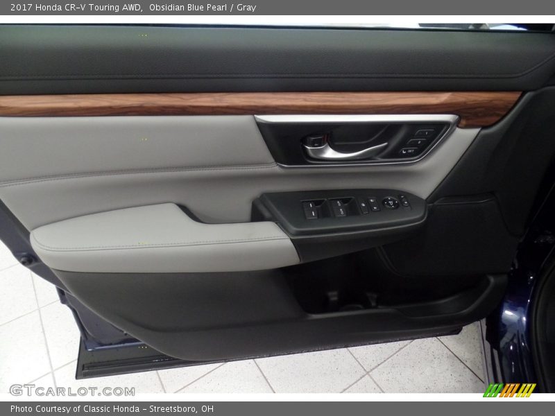 Obsidian Blue Pearl / Gray 2017 Honda CR-V Touring AWD