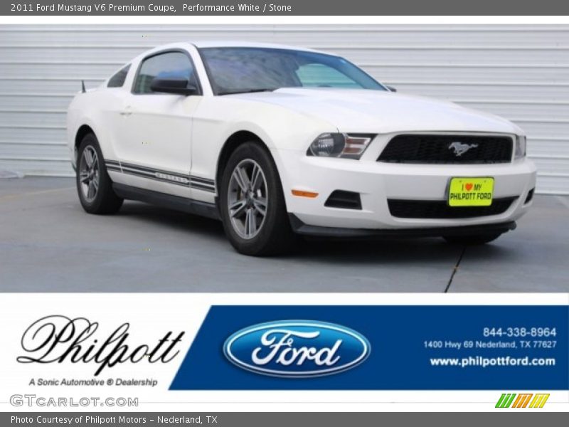 Performance White / Stone 2011 Ford Mustang V6 Premium Coupe