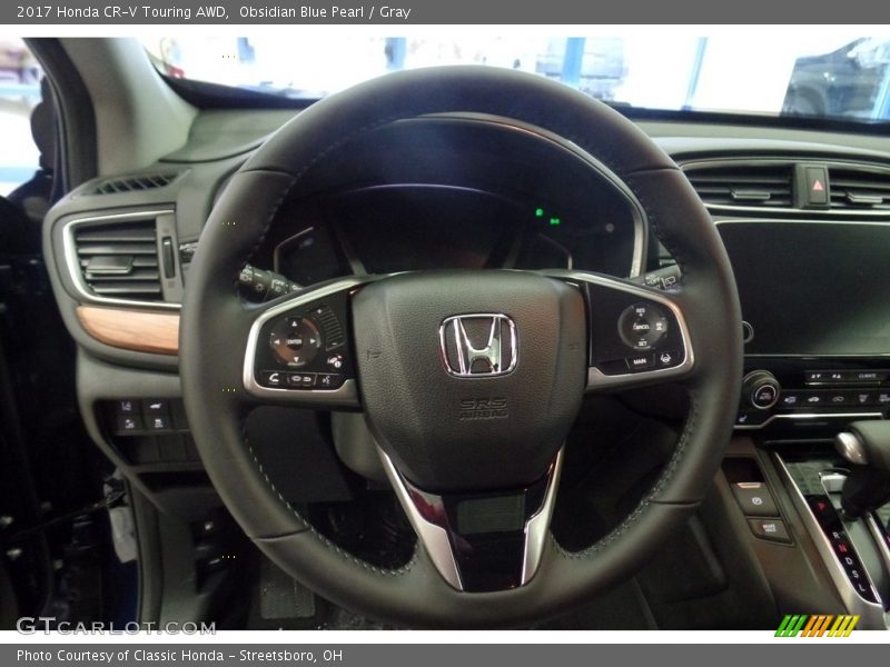 Obsidian Blue Pearl / Gray 2017 Honda CR-V Touring AWD