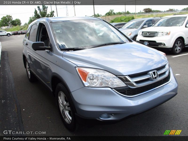 Glacier Blue Metallic / Gray 2010 Honda CR-V EX AWD