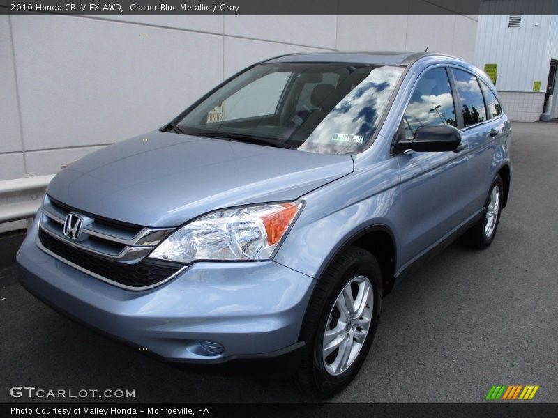 Glacier Blue Metallic / Gray 2010 Honda CR-V EX AWD