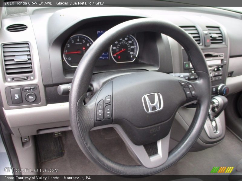 Glacier Blue Metallic / Gray 2010 Honda CR-V EX AWD