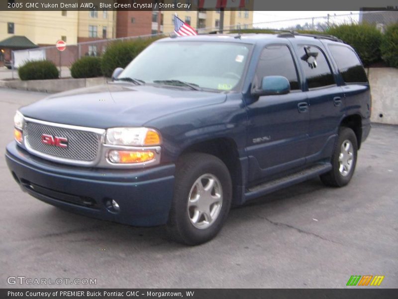 Blue Green Crystal / Stone Gray 2005 GMC Yukon Denali AWD