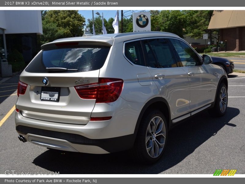 Mineral Silver Metallic / Saddle Brown 2017 BMW X3 xDrive28i