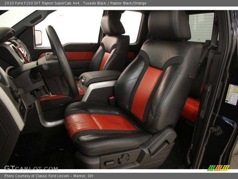  2010 F150 SVT Raptor SuperCab 4x4 Raptor Black/Orange Interior