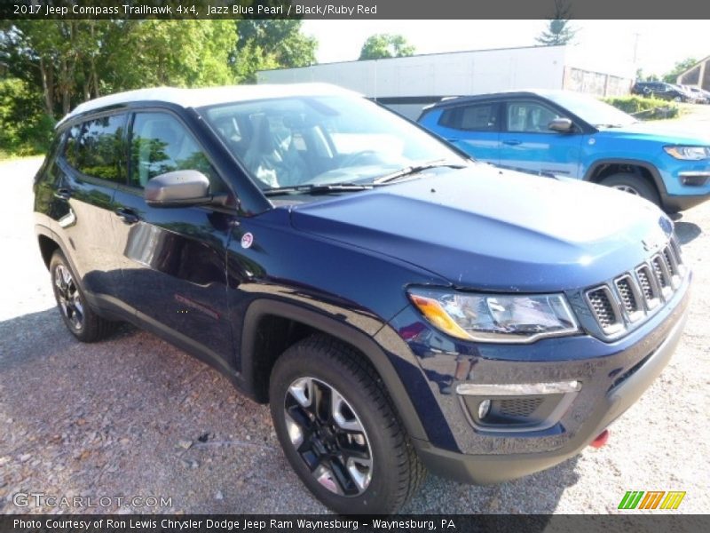 Jazz Blue Pearl / Black/Ruby Red 2017 Jeep Compass Trailhawk 4x4