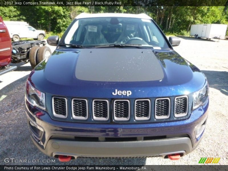 Jazz Blue Pearl / Black/Ruby Red 2017 Jeep Compass Trailhawk 4x4