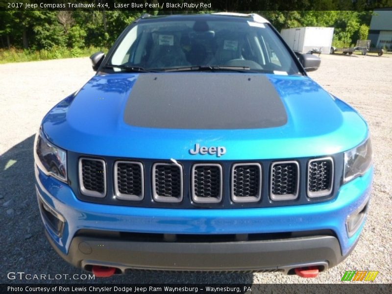 Laser Blue Pearl / Black/Ruby Red 2017 Jeep Compass Trailhawk 4x4