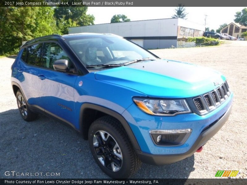 Laser Blue Pearl / Black/Ruby Red 2017 Jeep Compass Trailhawk 4x4