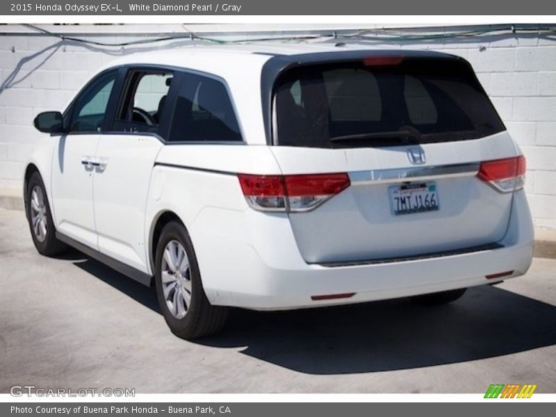 White Diamond Pearl / Gray 2015 Honda Odyssey EX-L