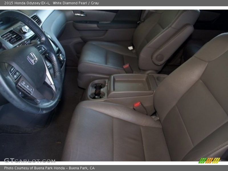 White Diamond Pearl / Gray 2015 Honda Odyssey EX-L