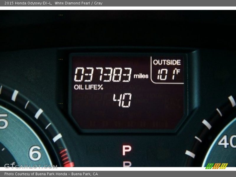 White Diamond Pearl / Gray 2015 Honda Odyssey EX-L