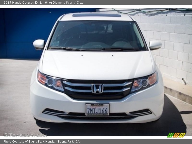 White Diamond Pearl / Gray 2015 Honda Odyssey EX-L