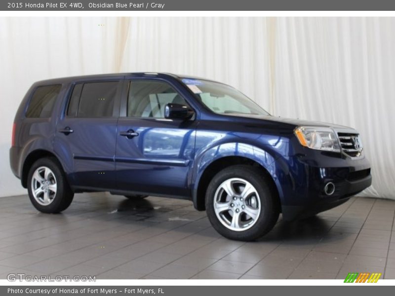 Obsidian Blue Pearl / Gray 2015 Honda Pilot EX 4WD