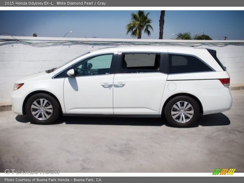 White Diamond Pearl / Gray 2015 Honda Odyssey EX-L