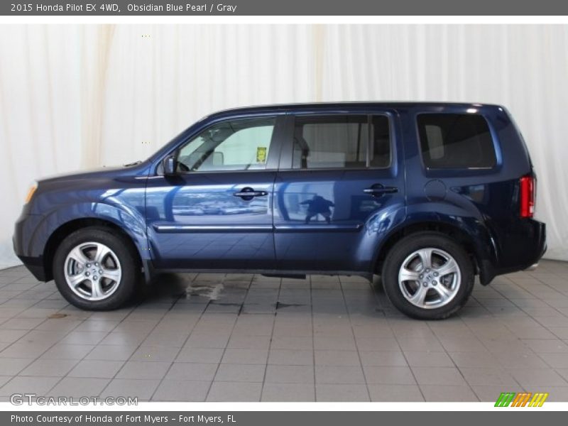 Obsidian Blue Pearl / Gray 2015 Honda Pilot EX 4WD