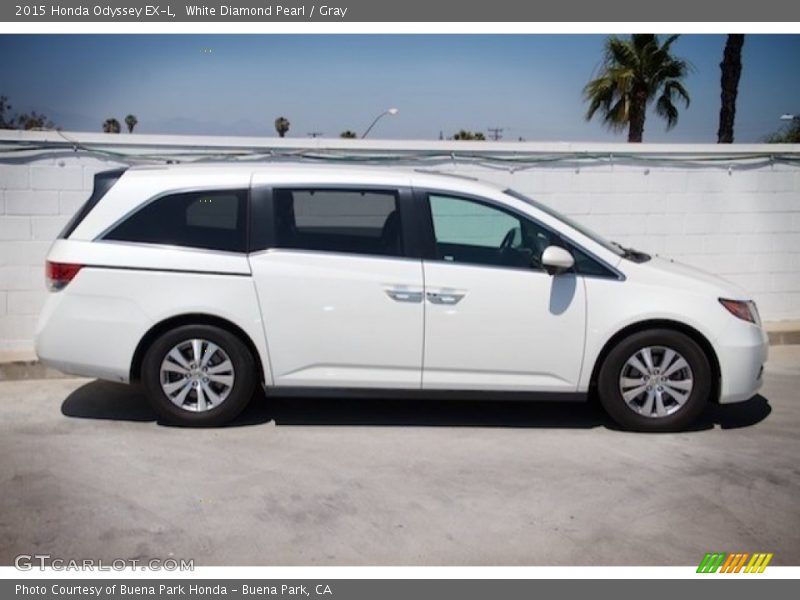 White Diamond Pearl / Gray 2015 Honda Odyssey EX-L