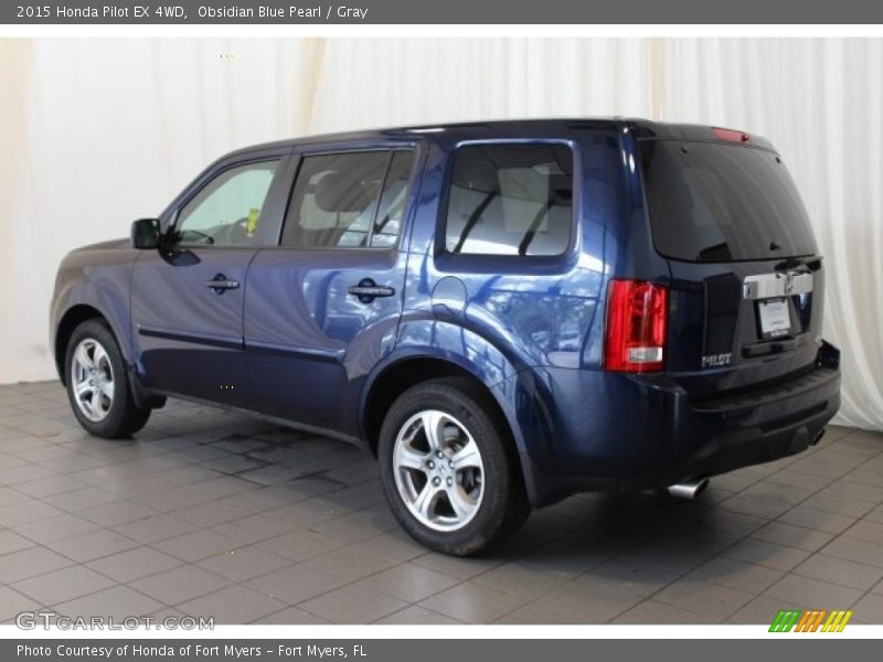 Obsidian Blue Pearl / Gray 2015 Honda Pilot EX 4WD