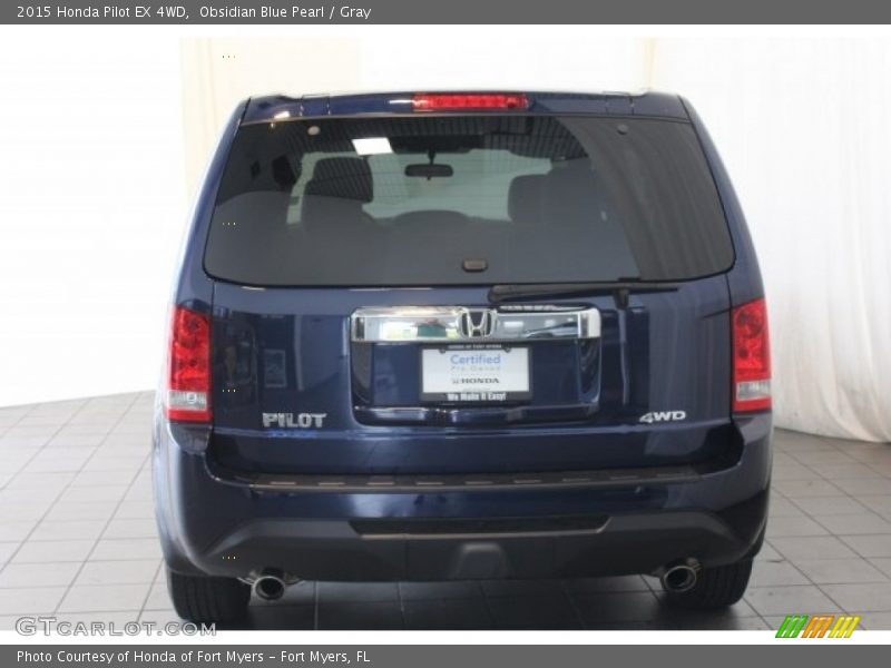 Obsidian Blue Pearl / Gray 2015 Honda Pilot EX 4WD