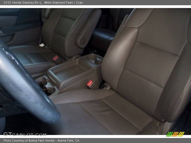 White Diamond Pearl / Gray 2015 Honda Odyssey EX-L