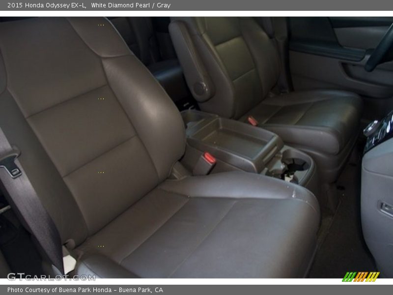White Diamond Pearl / Gray 2015 Honda Odyssey EX-L