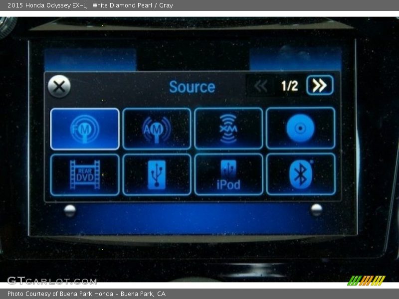 White Diamond Pearl / Gray 2015 Honda Odyssey EX-L